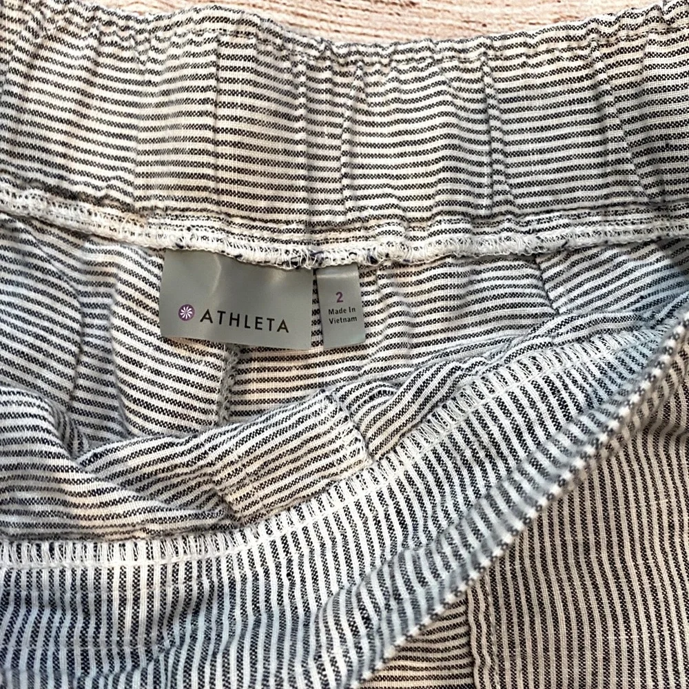 🌷Athleta Striped drawstring linen shorts size 2! - Picture 4 of 5